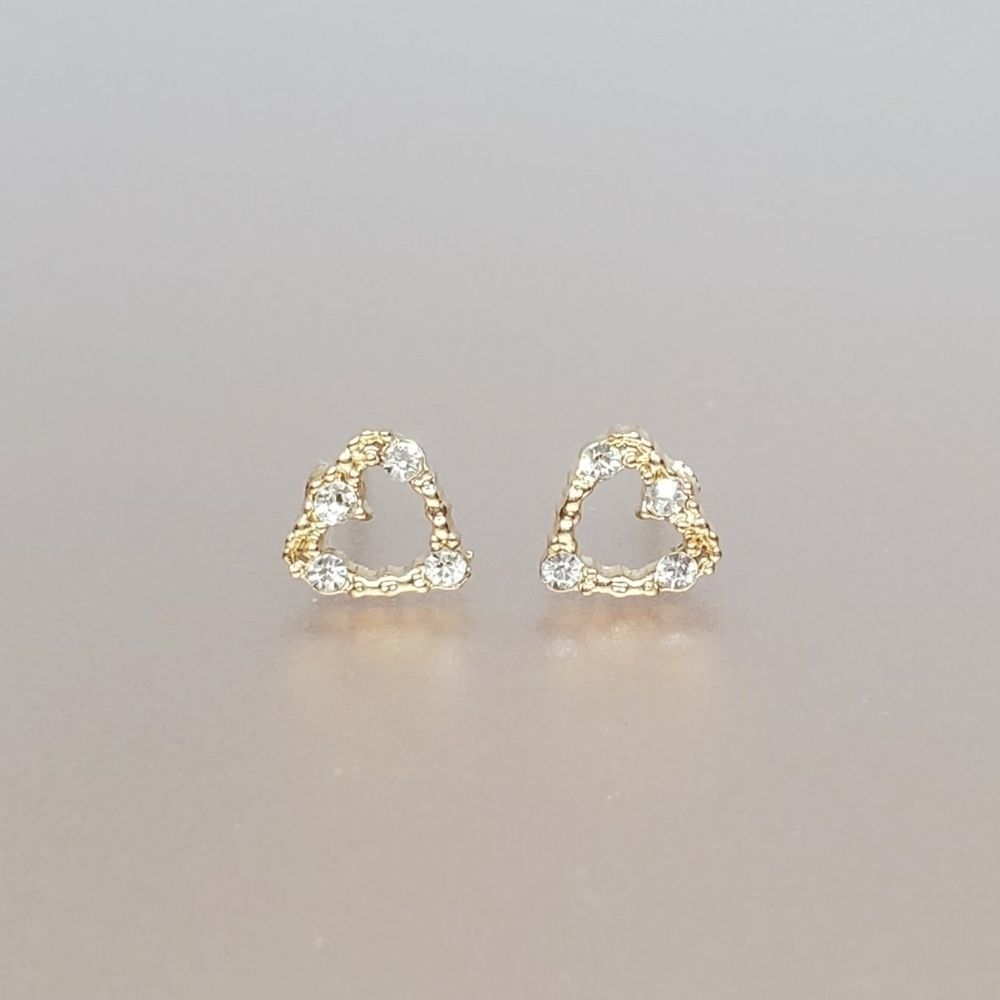 Dainty Beaded Heart Earrings